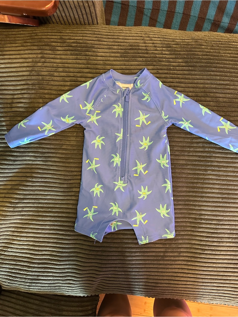 Old Navy Long-Sleeve Infant One-Piece Swimsuit- SIZE 6-12 Months